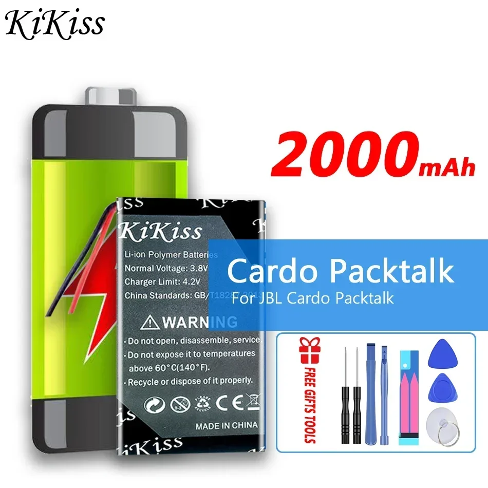 2000mAh  KiKiss  Battery For JBL Cardo Packtalk Digital Batteries