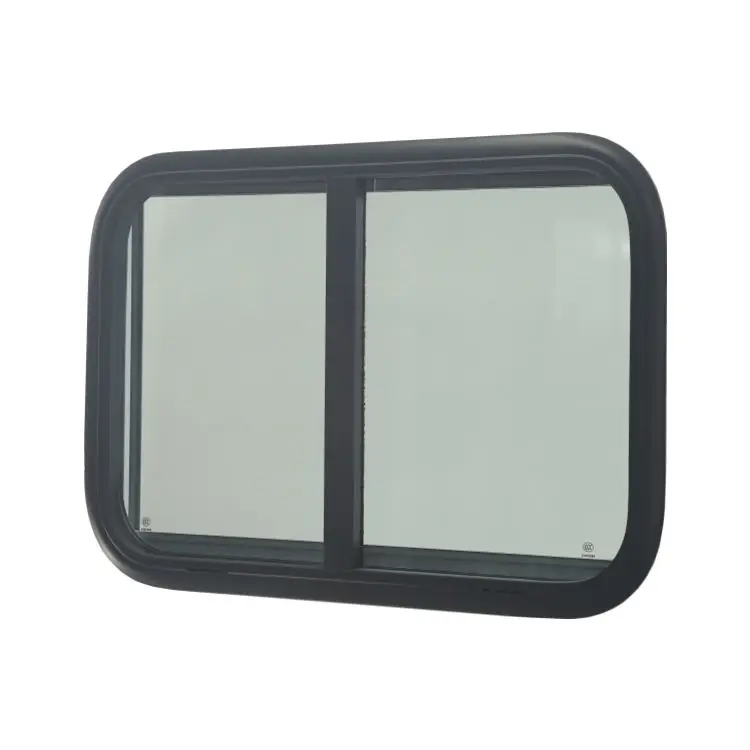Hot Selling Single Layer Tempered Glass Caravan Sliding Rv Trailer Window With Curtain And Mosquito Net