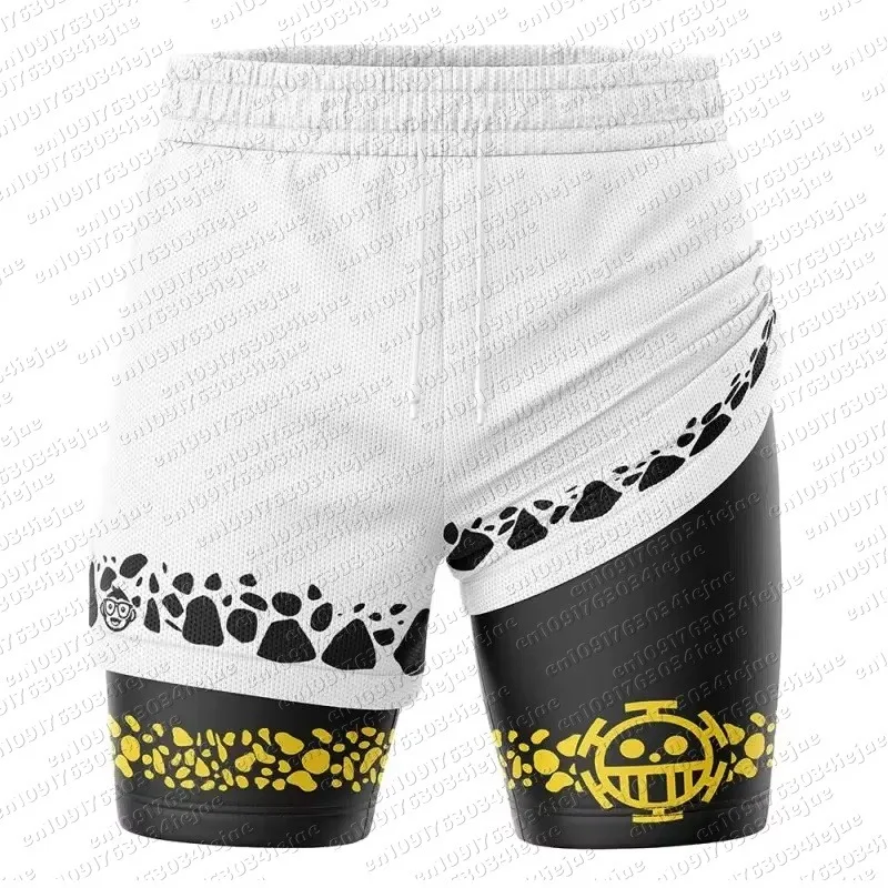 2026 Men's Women Mesh Double-layer Shorts Streetwear Anime Summer 2026 New Y2k Casual Running Workout Quick-drying view 3