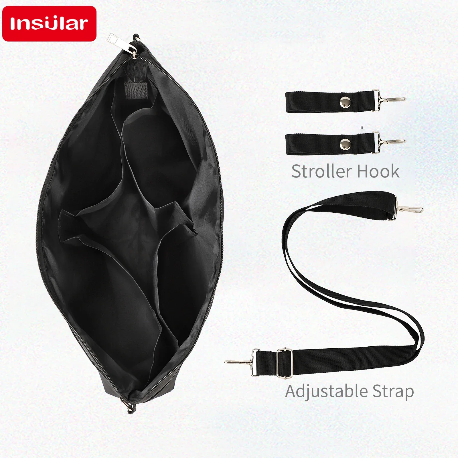 New Black Stroller Shoulder bag New Style Mommy Single-shoulder Bags Waterproof Maternity Diaper Package Large Capacity Travel