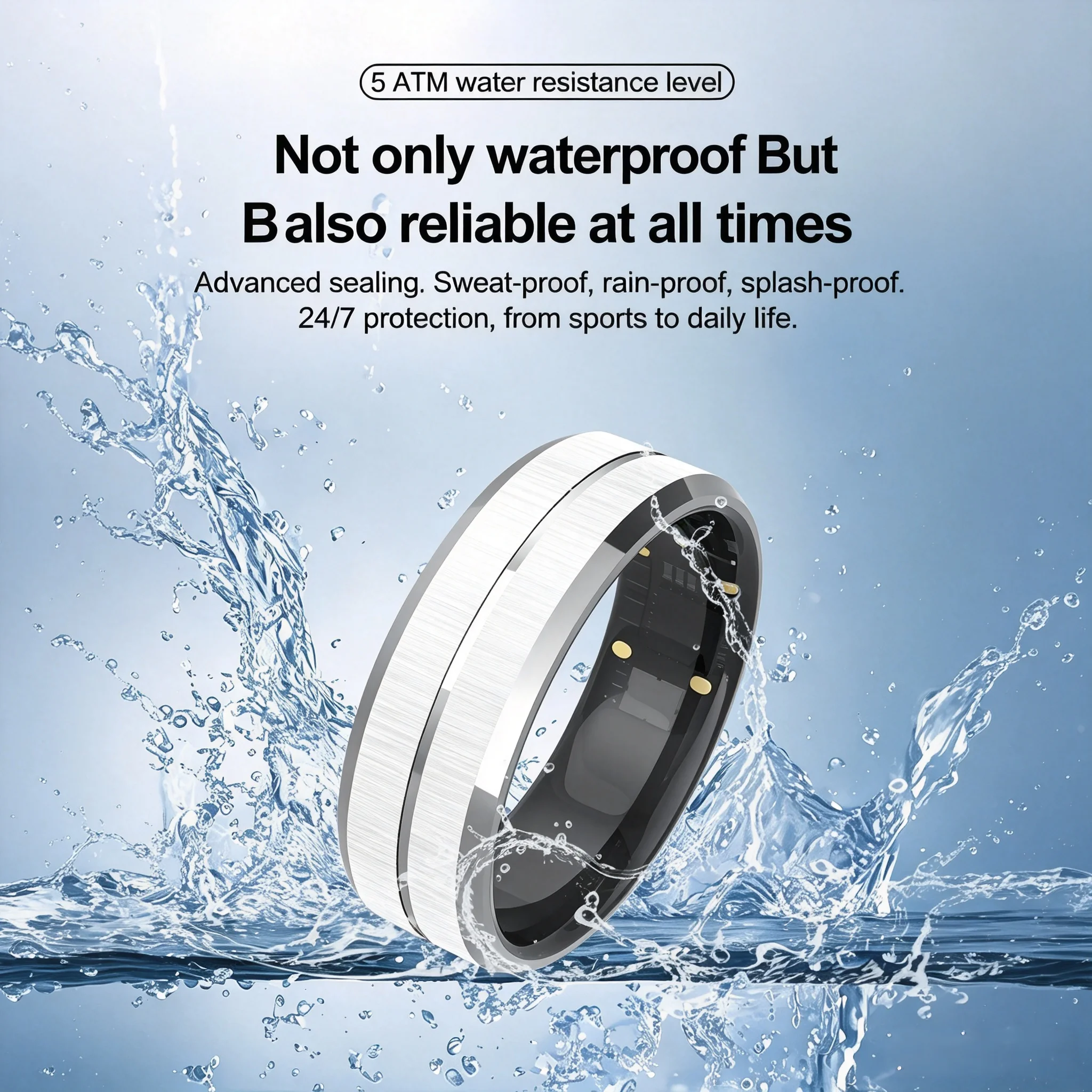2026 Smart Ring for Men And Women Heart Rate & Blood Oxygen Monitor Sleep Tracker IP68 Waterproof 5ATM Multi-sport Mode  V11
