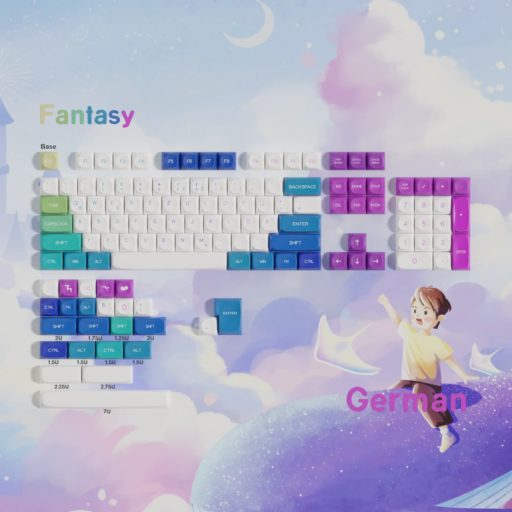 Duitse Keycaps Moa Pbt Keycap 5-zijdige Dye Sublimatie De Key Caps Voor Cherry Mx Switch Mechanisch Toetsenbord Iso Layout Keyboard