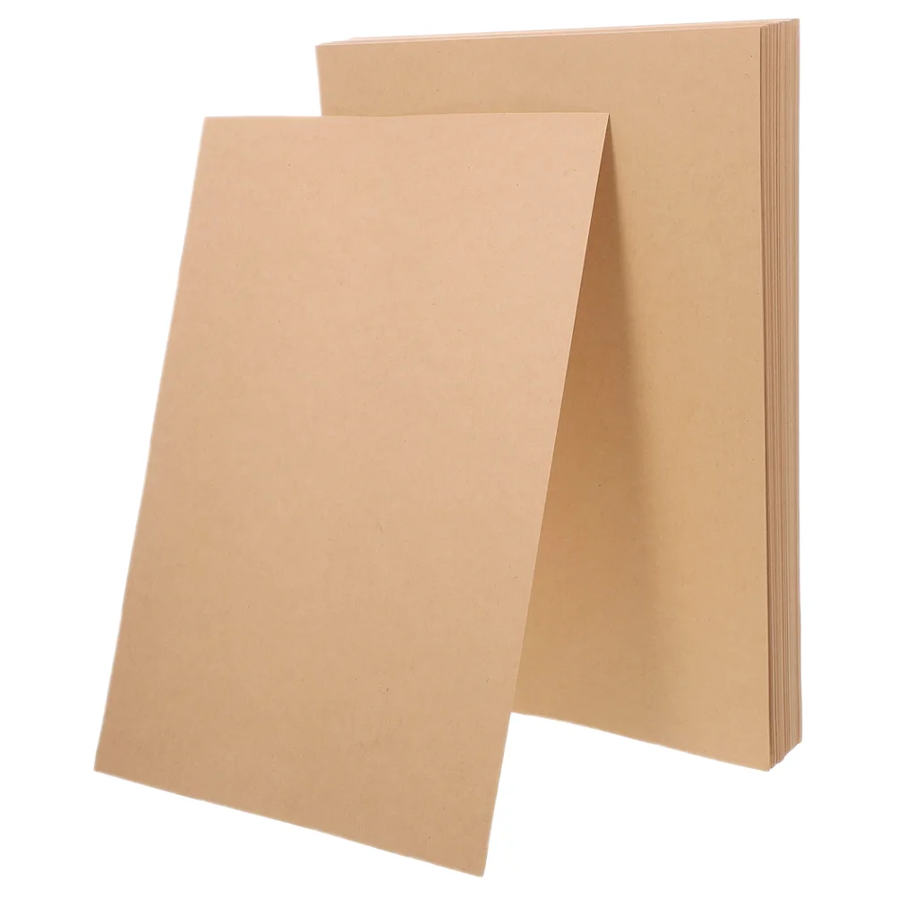 

50 Pcs Kraft Cardstock Invitation Business Paper Light Brown Handmade Craft Papers Blank Cardboard