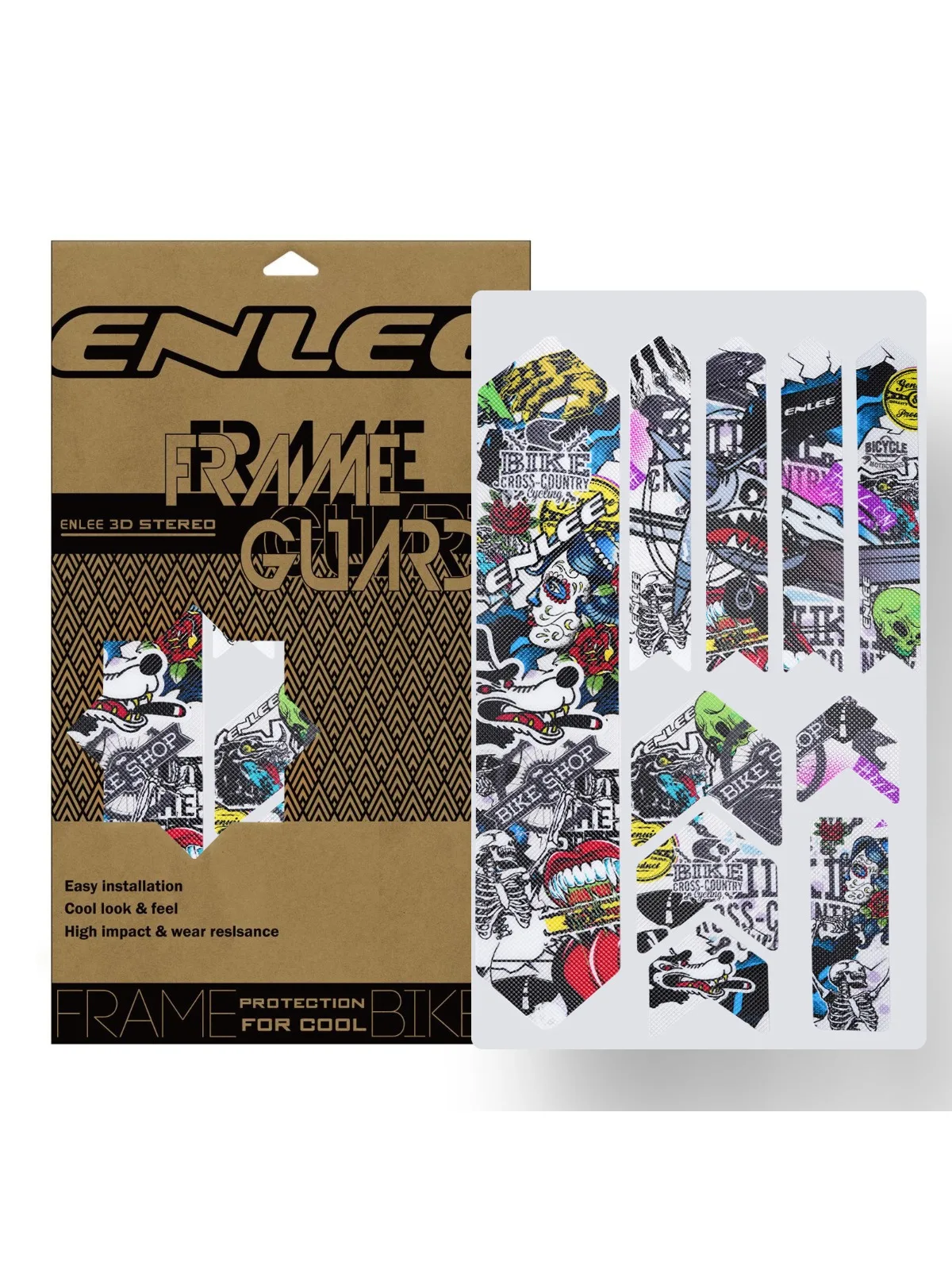 AliExpress enlee ENLEE bicycle 3D film front fork sticker mountain road frame protective film sticker decoration anti-collision and scratch