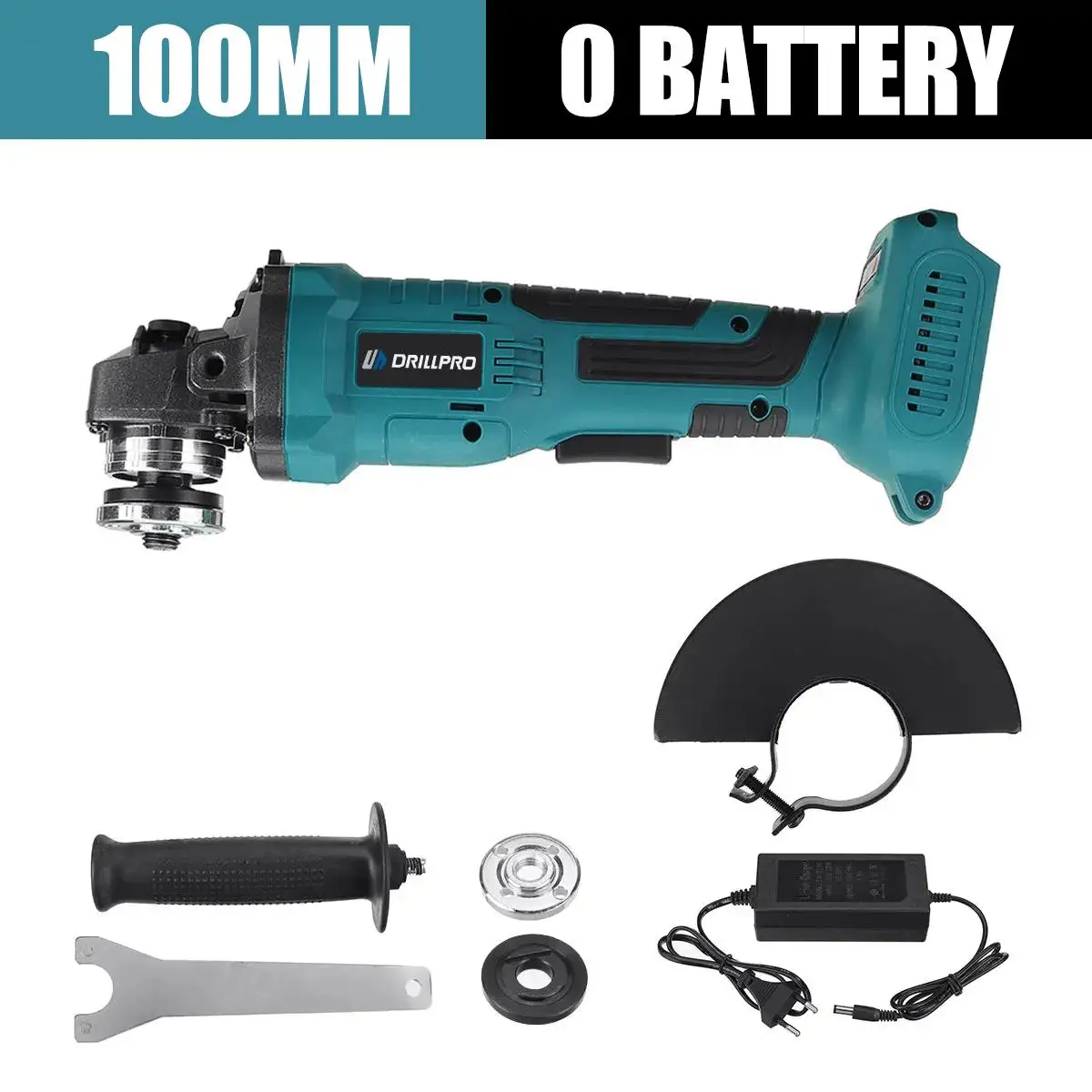 Drillpro 100MM Brushless Angle Grinder 21000RMP Cordless Polishing Cutting Machine Woodworking Power Tool for Makita 18V Battery