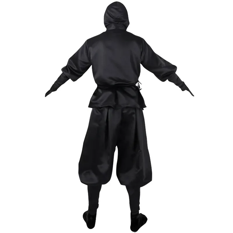 Cool Ninja Halloween Costumes Japanese Men Women Black Ninja Cosplay Suit Set Top Pants Performance Costume Clothes