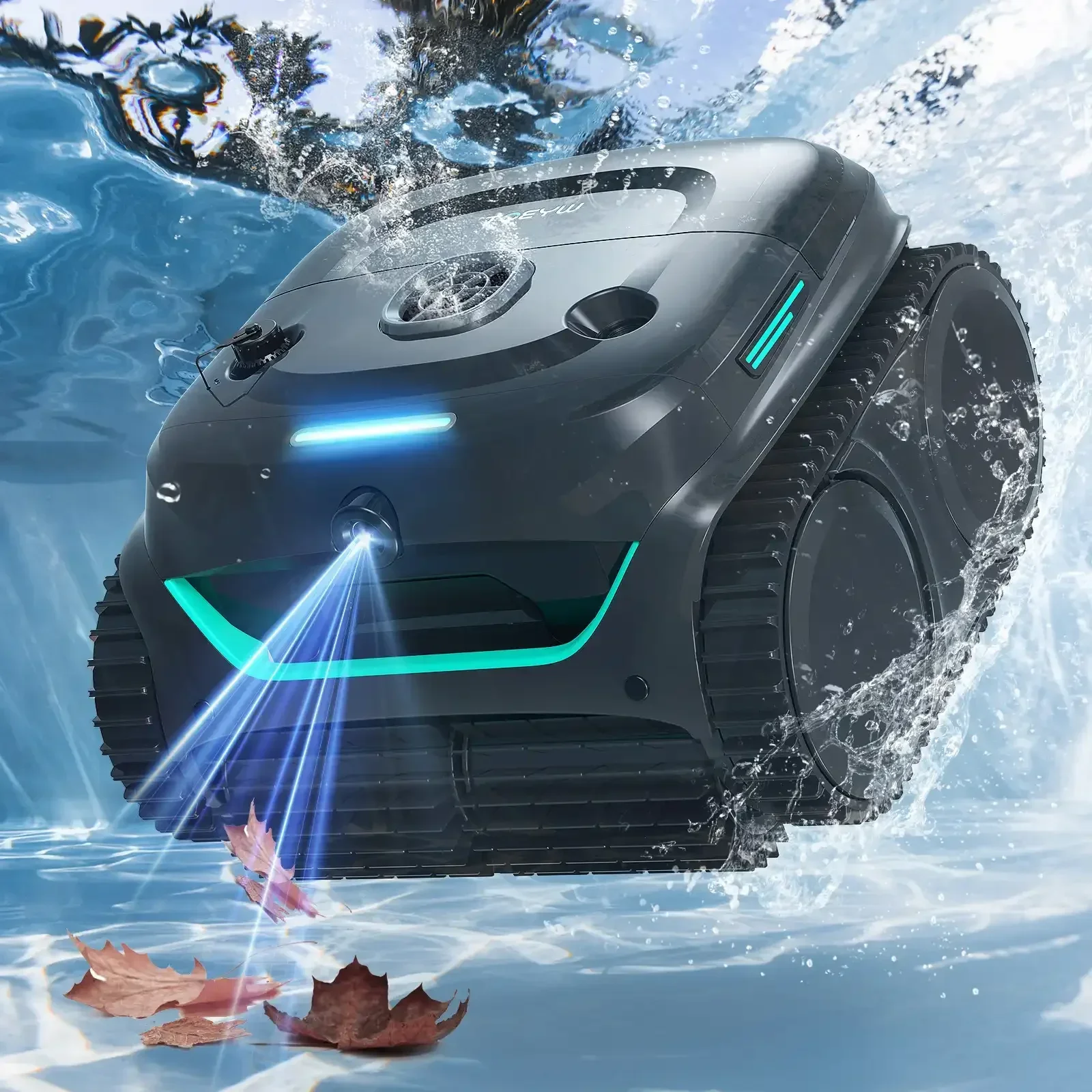 Robot Swimming Pool Cleaner Wireless C2V / OS900V APP Self-Learning Visual 80° Dual-layer Filtration 180mins Running Time 200㎡