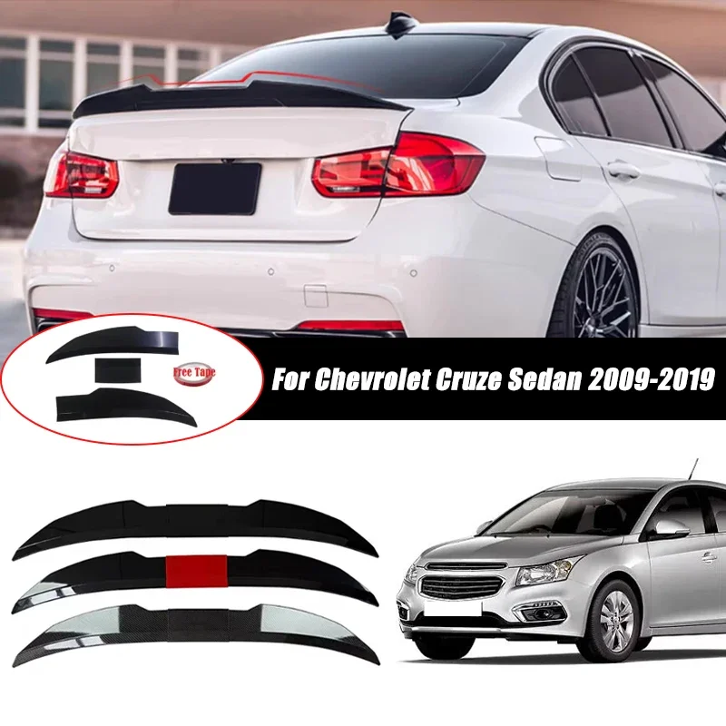 3pcs Sedan Rear Trunk Spoiler For Chevrolet Cruze Sedan 2009-2019 Adjustable DIY Modified Trunk Spoiler Automotive Accessories