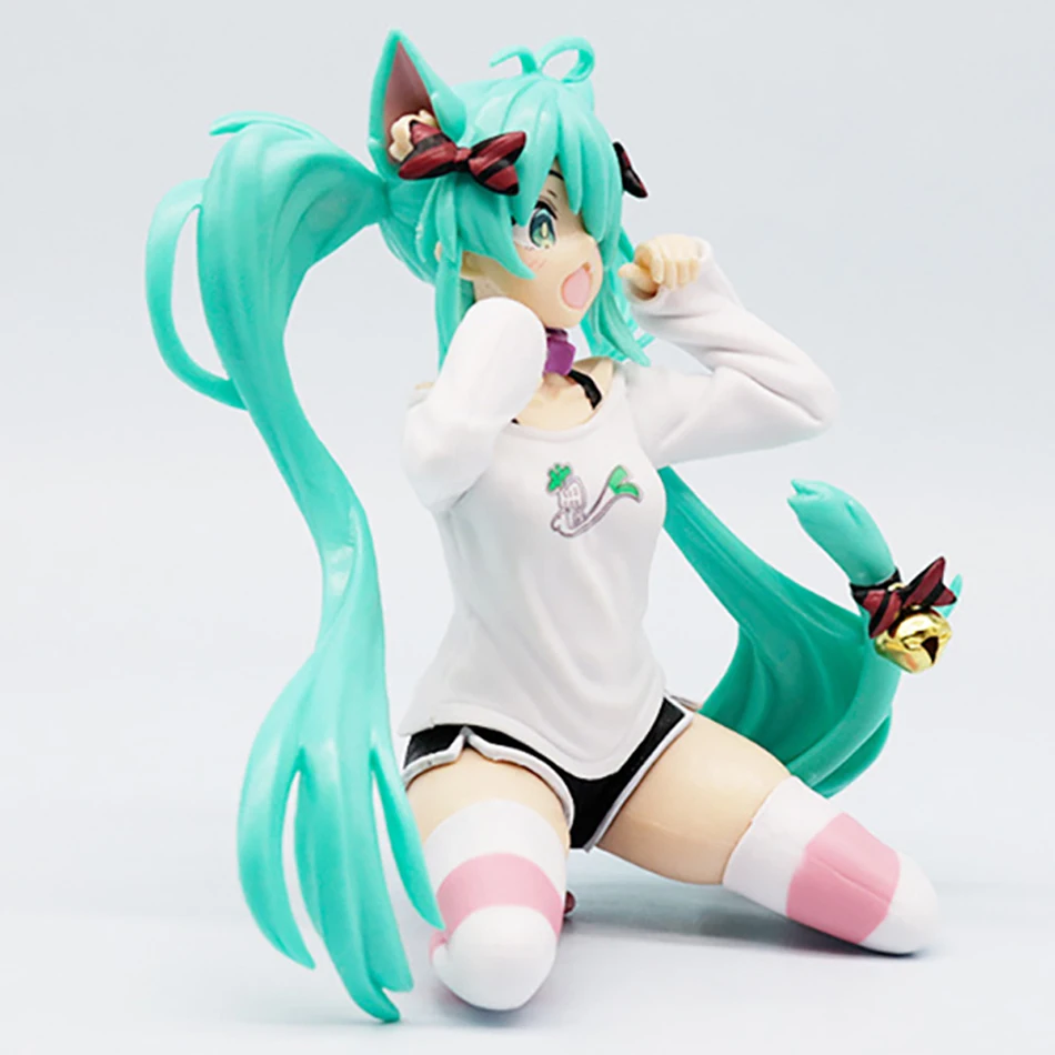 Anime Figur Hatsune Miku Desktop Nette Sexy T-Shirt Mädchen Action Anime Figur Kawaii Sammlung Dekoration Modell Ornament Spielzeug