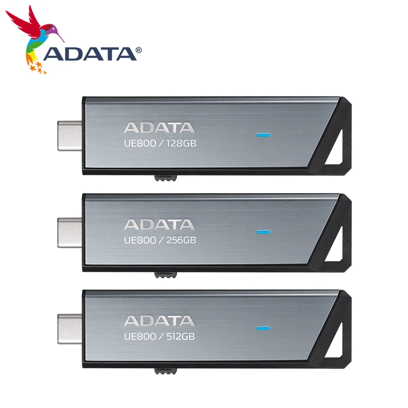 ADATA-Clé USB OTG haute vitesse, clé USB d'origine, UE800, USB 3.2, type C, Max 1000 Mbumental, disque U Flash, 128 Go, 256 Go, 512 Go, 1 To