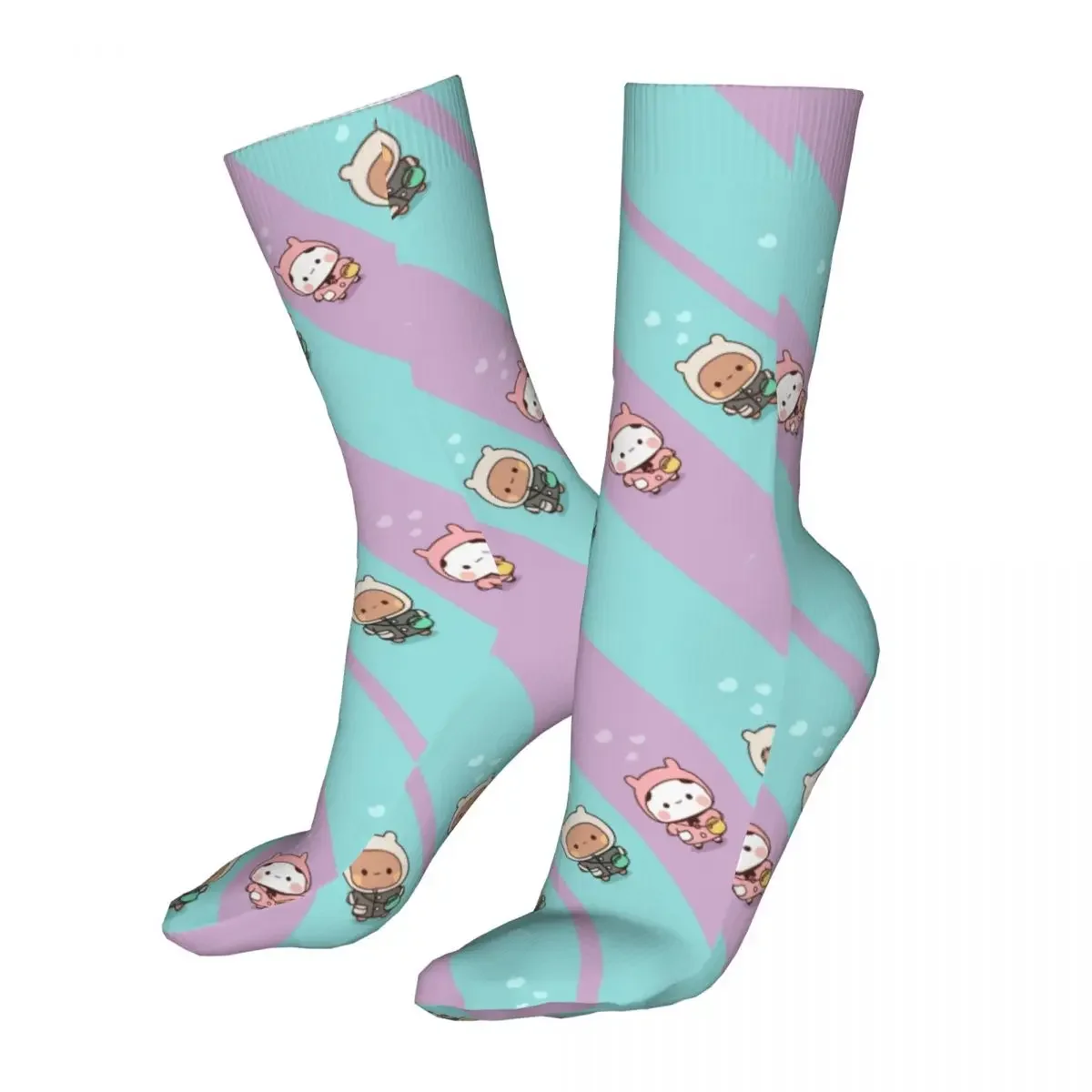 Panda Bear Hug Bubu Dudu Socks Men Women Polyester Funny Happy Mochi Mochi Peach Cat Socks Summer Autumn Winter Socks Gifts