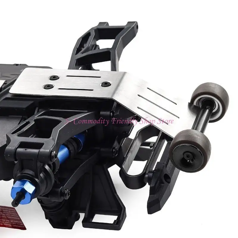 

85AE Bearing Wheelie Bar Plate for Mini Remote Control Crawlers Car Heavy Duty Stainless Steel Accessories