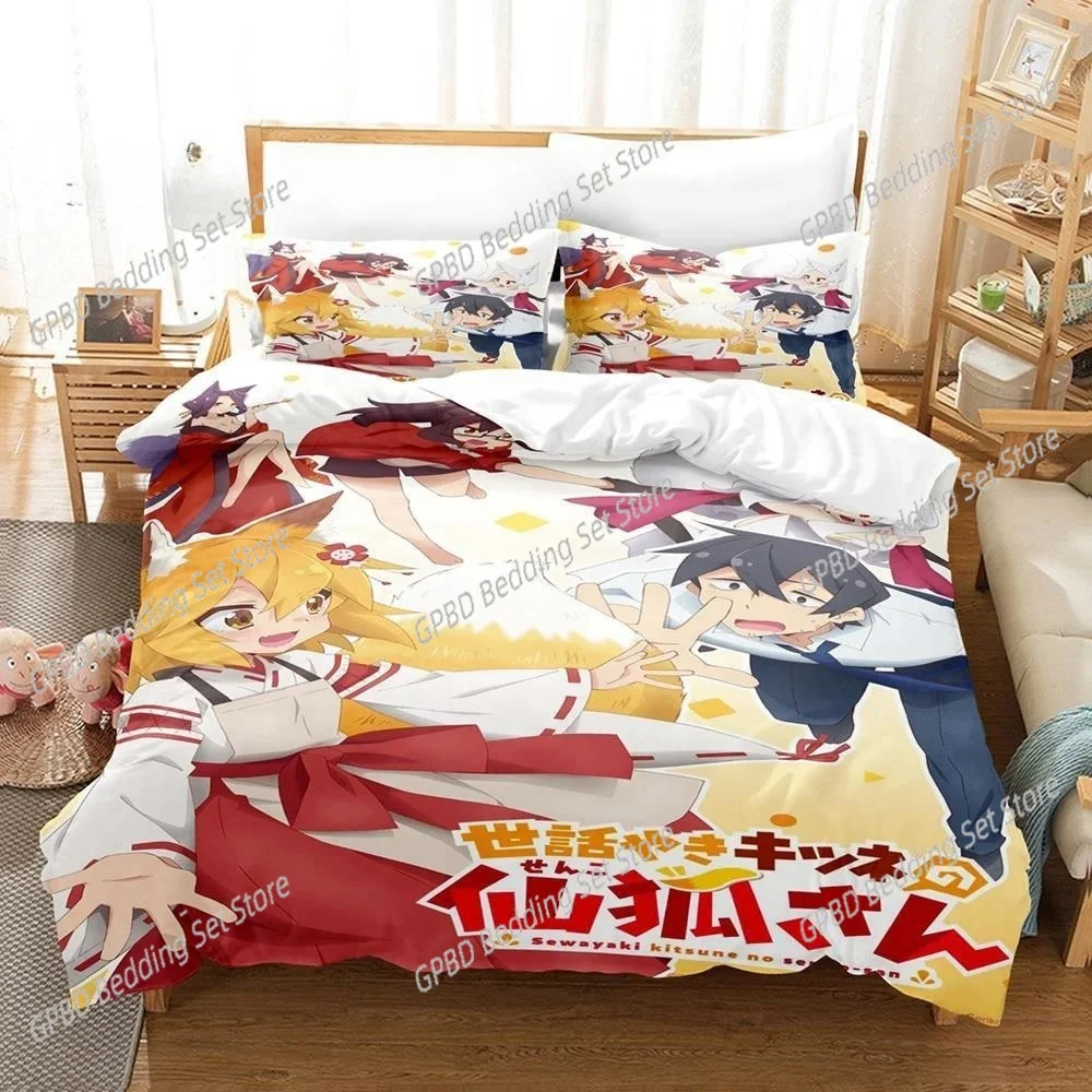 3D Print Anime The Helpful Fox Senko San Bedding Set Single Twin Full Queen King Size Bed Set Adult Kid Bedroom Duvet cover Sets