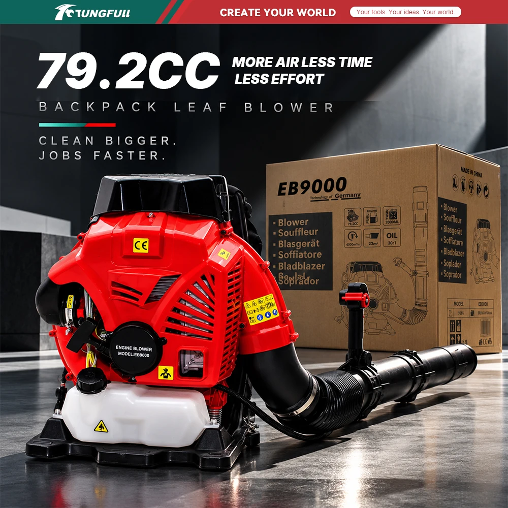 Heavy‑Duty Backpack Petrol‑Engine Air Blower 2.7kW 190MPH 784CFM Leaf Blower for Courtyard Garden Leaf Snow Dust Clearing