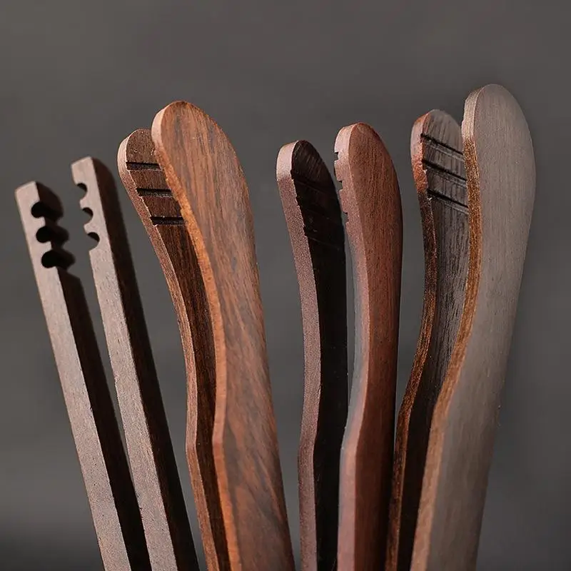 【xxx】Teacup Clip Convenient Ebony Alloy Tea Tweezers Tweezer Bamboo Wooden Tea Clips Versatile Single Or Multiple Tea Clip Tongs