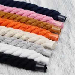 8 lacci in corda spessa di cotone di alta qualità rotondi in tinta unita, larghezza 8 mm, dimensioni multiple, lacci intrecciati a tre fili, lacci intrecciati