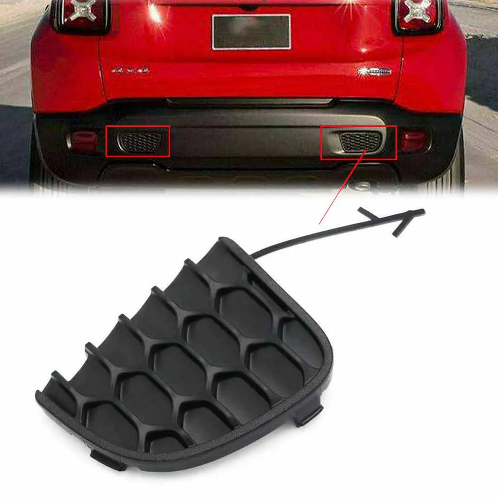 Black Auto Rear Bumper Tow Hook Eye Cap Cover 5VW91LXHAA For Jeep Renegade 2015 2016 2017 2018 2019 2020