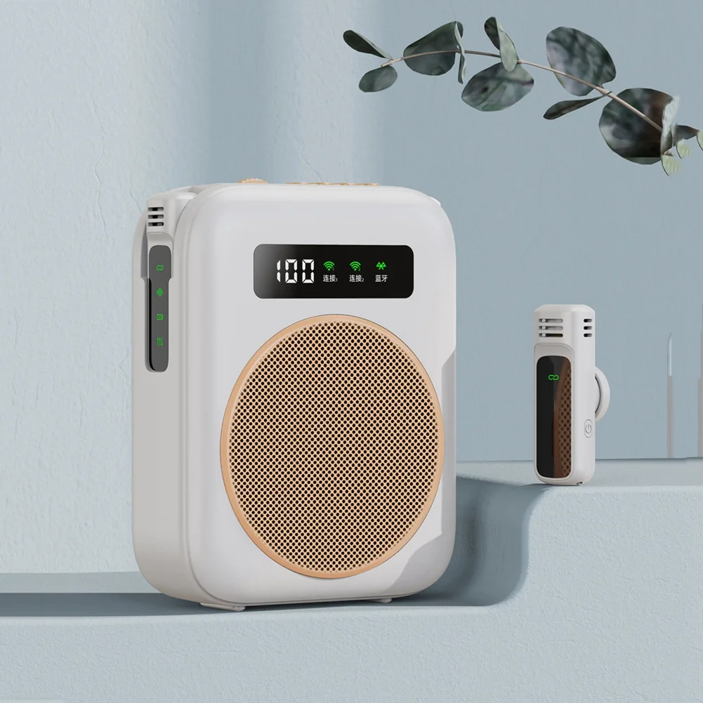 A24U Bluetooth Voice Amplifier With Magnetic Wireless Lavalier Lapel Microphone, For Classroom/Yoga/Conference