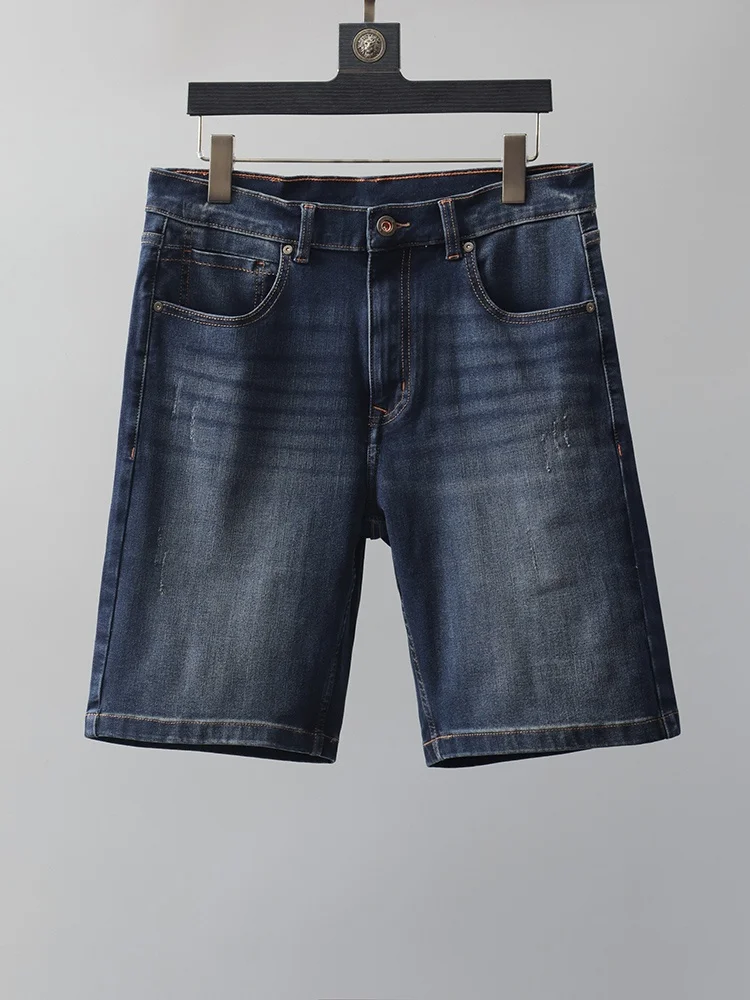 

Versatile Comfortable Casual Men's Denim orts Five-ket Straight Leg Jeans Summer Faionable Slightly Stretchy Mid-Waist