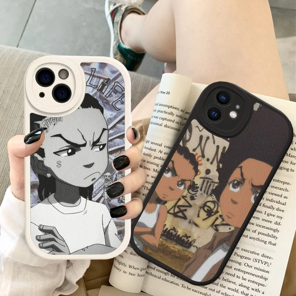 

Huey Freeman The Boondocks Phone Case Hard Leather For IPhone 16 15 14 13 12 Mini 11 14 Pro Max Xs X Xr 7 8 Plus Fundas