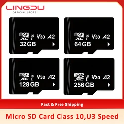 Original Flash Micro SD Card 32GB 64GB 128GB 256GB High Speed Memory Card USH-3 TF Card For LINGDU Dash Cam Adapters Class 10