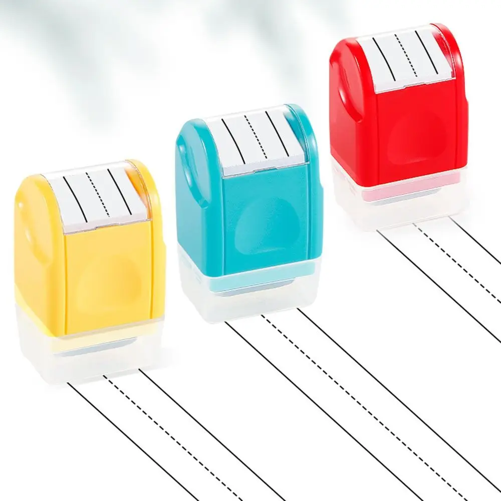 Plastic Dashed Handwriting Lines Stamp Efficient Rreusable Line Rolling Roller Professional Ink Add Design Self Inking Stamp