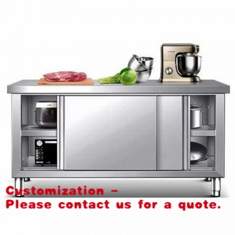

Customize.Factory Stainless Steel Kitchen Storage Cabinets Commercial Sliding Door Stainless Steel Workbenches