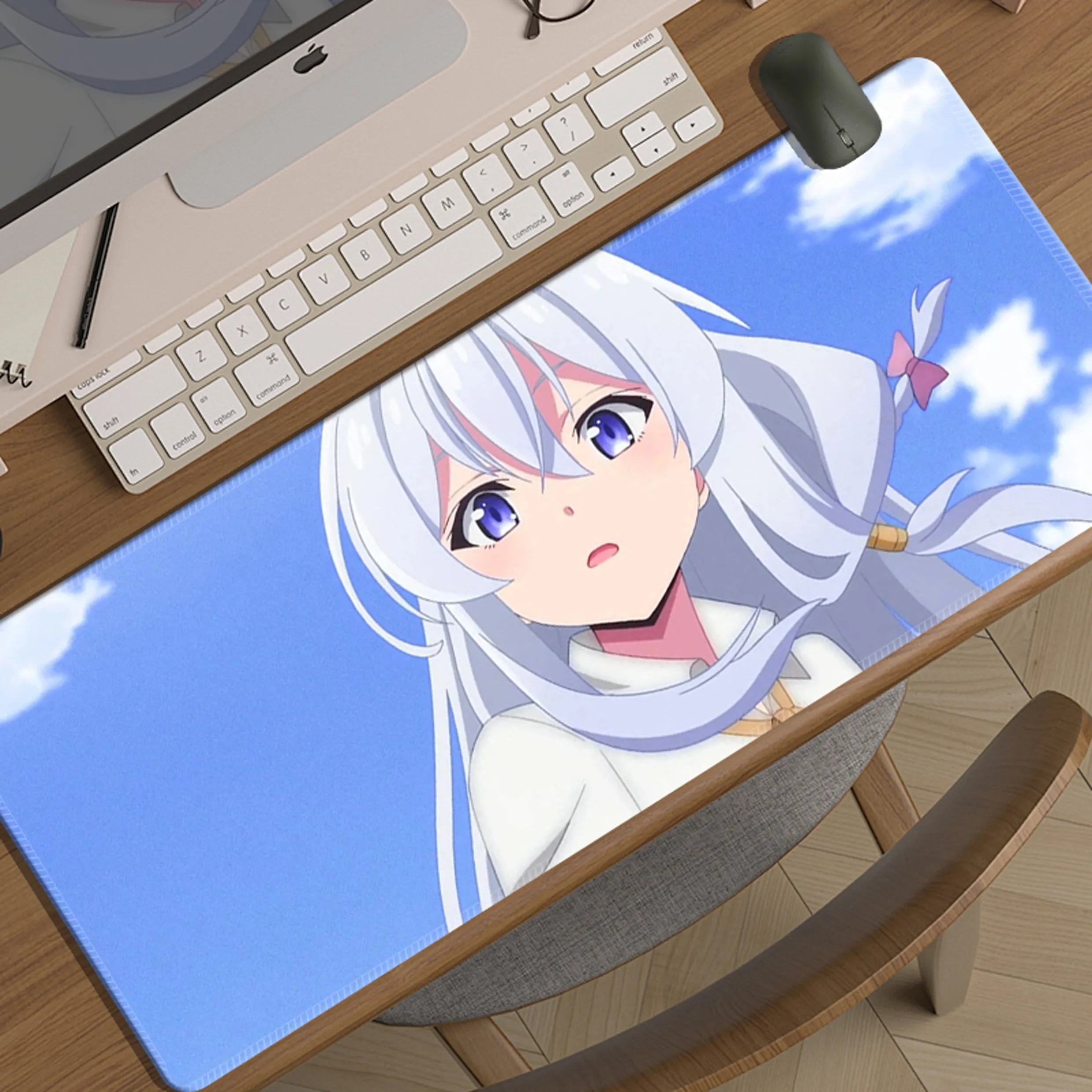 Pro Speed XXL Wandering Witch Elaina Gaming Mouse Pad Thick Non-Slip Rubber Stitched Oversized Desk Mat for PC Gamer Durable
