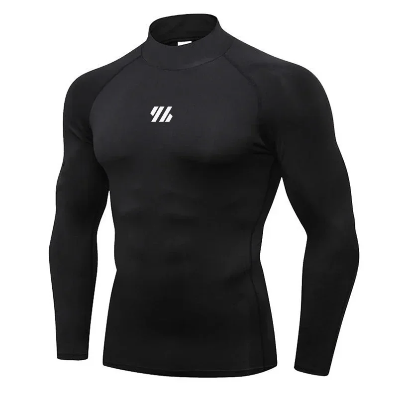 Mens Running T-shirts Compression Fitness Tight Long Sleeve Sport Shirt Training Jogging Tees Gym Sportswear Quick Dry Rashgards