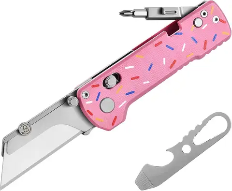 U1 Pro Multitool Folding Utility Knife with Screwdriver, Quick Change Blade, Rail Lock & Pocket Clip for Men Women