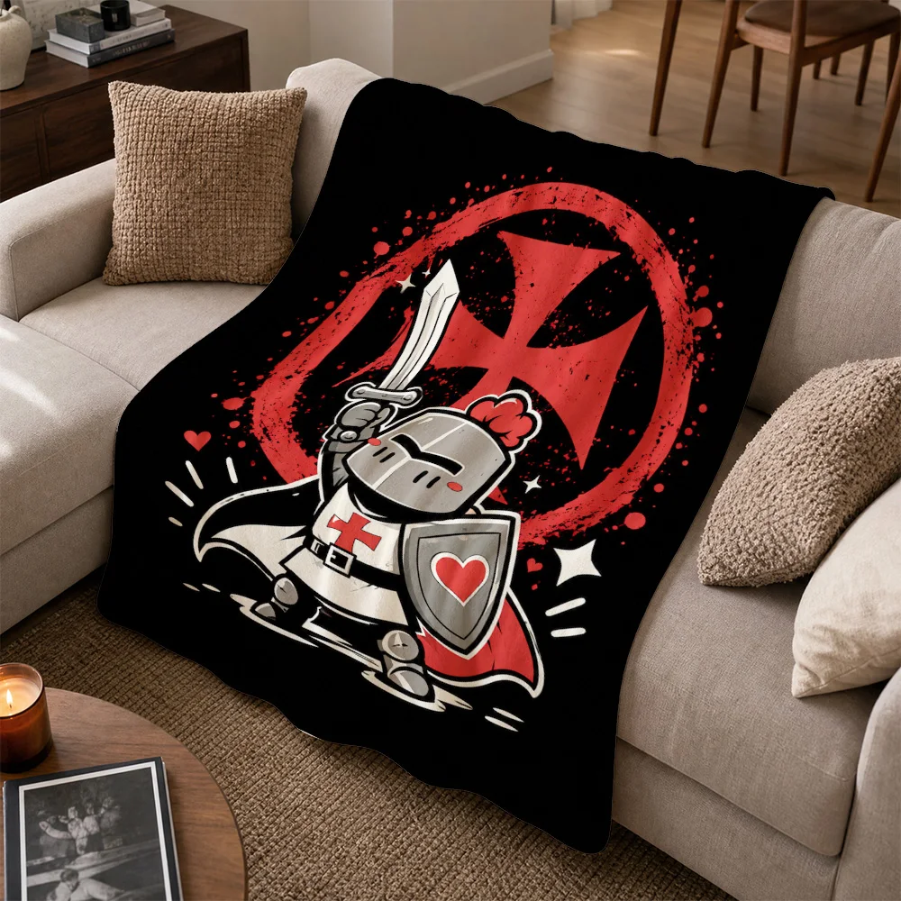 Red Cross Comic Book Soldier Throw Blanket Decorative Cozy Throw Sofa Decor Anime Pop Culture Gift for Couch Home Accessories