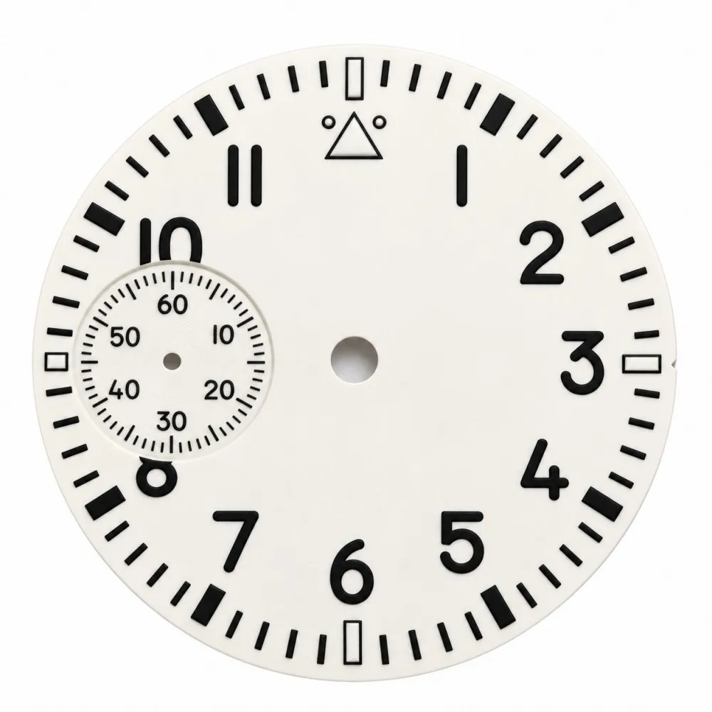 37mm Watch Dial Green Luminous Arabic Numerals Small Seconds Dial for ETA 6497 ST3600 Mechanical Movement Custom Logo Watch Part