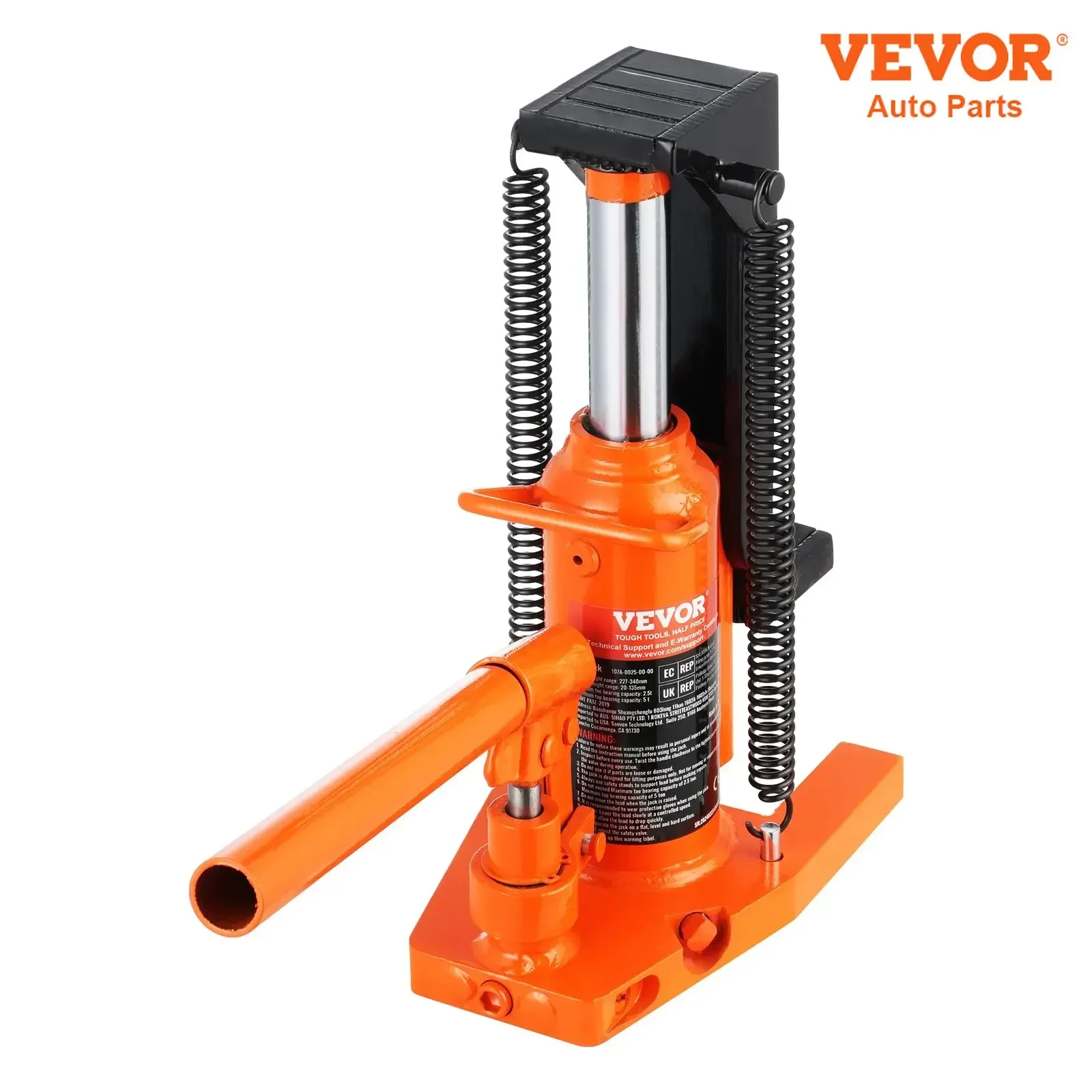 VEVOR Hydraulic Toe Jack 2.5 Ton On Toe Toe Jack Lift 5 Ton On Top Lift Capacity Machine Jack 0.8-5.3 in Toe Height 8.9-13.4 Top