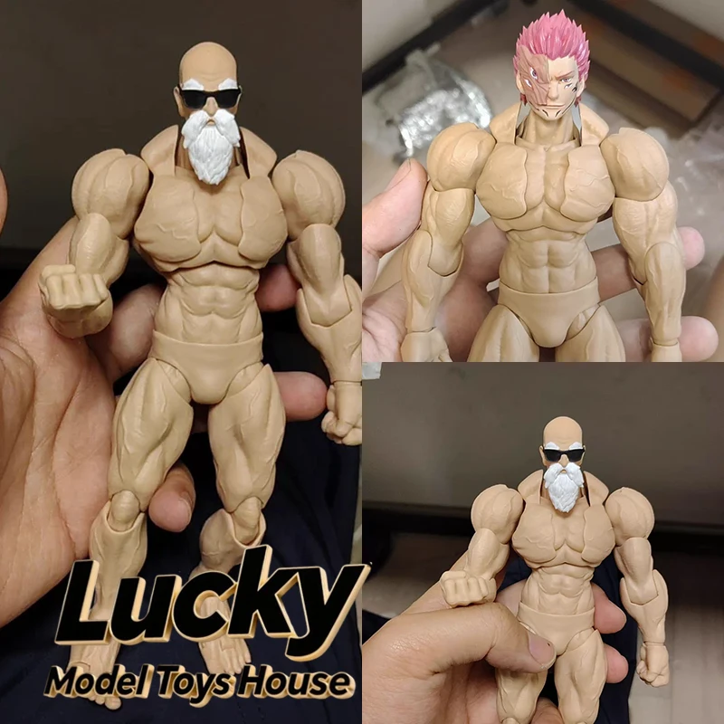 

1/12 Sukuna Master Roshi Anime Figure Painted Head Sculpt Model Accessory For Strong Romankey UMS003 Big Guy 6" Soldier Body