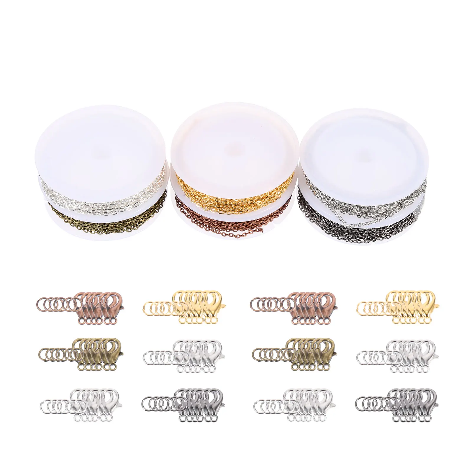 

1 Set Making Kit Diy Lobster Clasp Opening Rings Necklace Bracelet Material Necklace Chain Earring Connector Jewelry Findings