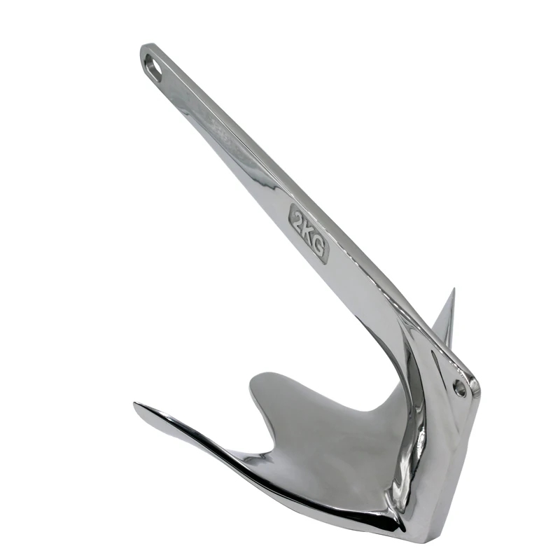 316 Stainless Steel Bruce Anchor for Marine Boat & Kayak 8kg with Polishing Accessory