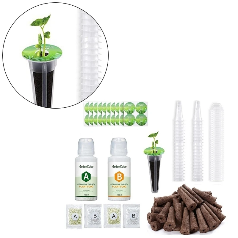 166pcs Hydroponics Pods Kits Plant Pods Kits Labels Grow Basket Growth Sponges G C5AD