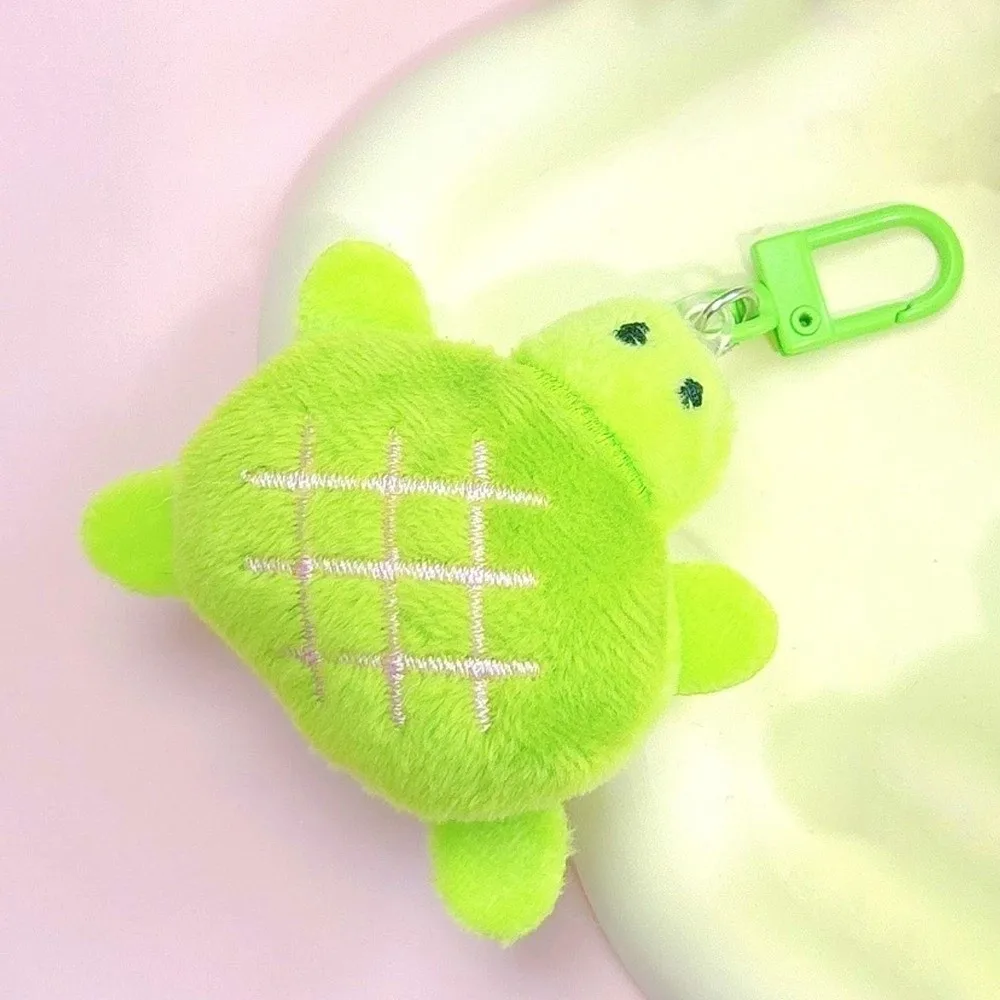 LLavero de peluche con textura vegetal, viñetas de animales, llavero de tortuga de peluche, llavero de muñeca de tortuga verde suave de algodón, regalo para pareja