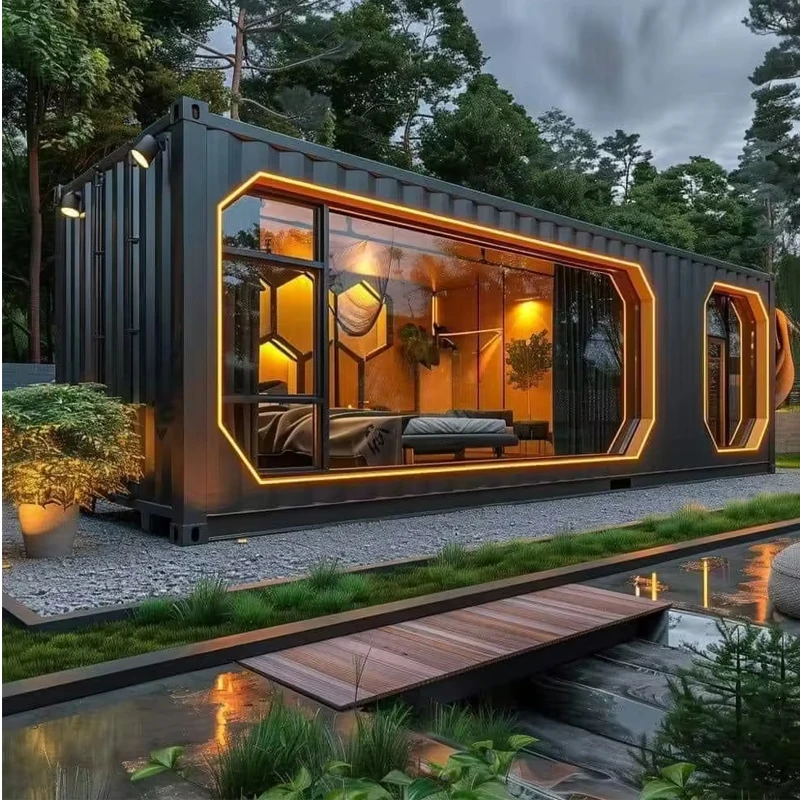 Best-Selling Portable Waterproof Folding House 2 Rooms Tiny Homes Steel Multi-Door Folding Storage Container Prefab House