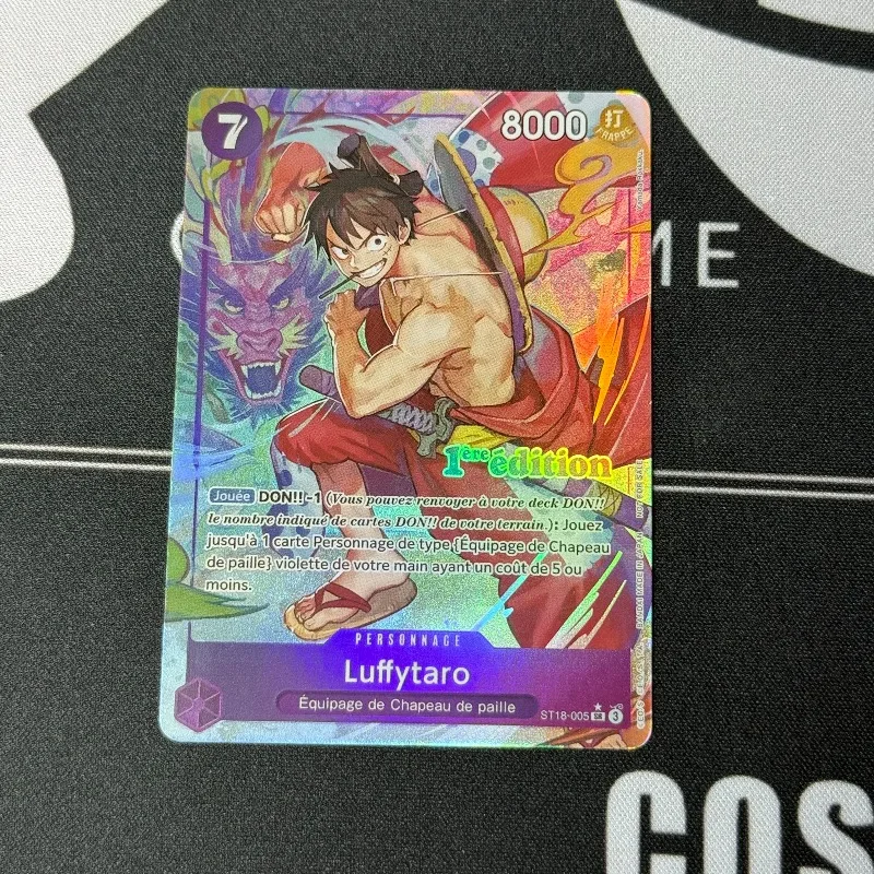 French DIY One Piece Winner P-135 Monkey D. Luffy Folding Flash Card Luffytaro ST18-005 Roronoa Zoro OPCG Game Collection Card view 3