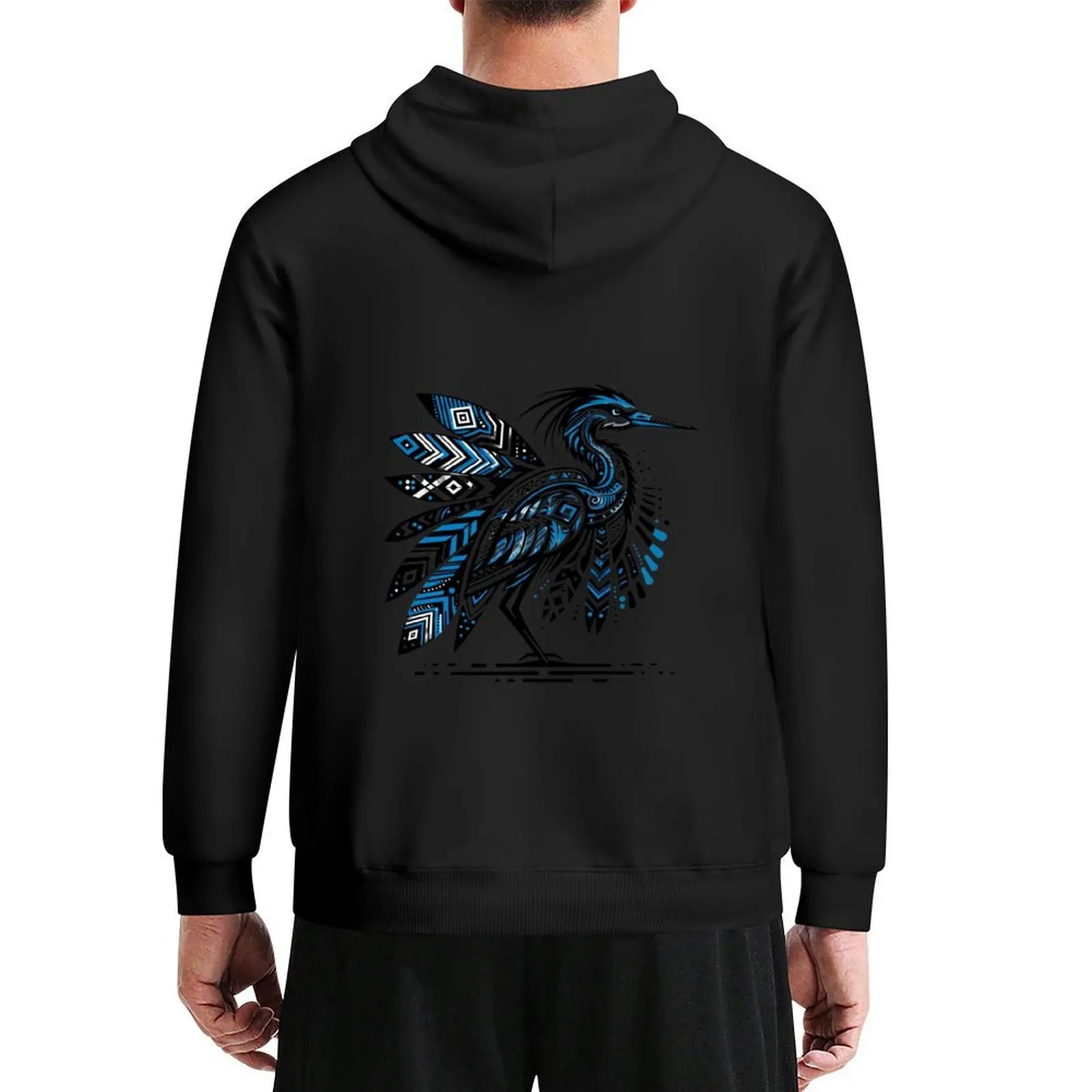 

Copy of Tribal Blue Heron Unique Artwork Hoodie men's sweat-shirt mens clothes men's clothes oversized hoodie