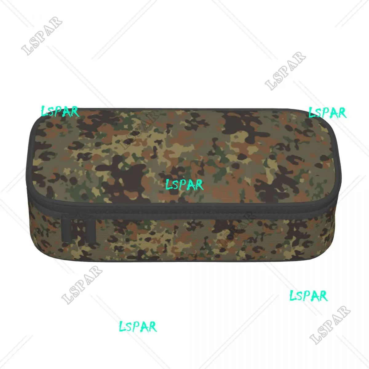 Customized Flecktarn Camo Kawaii Pencil Case Girls Boys Big Capacity Military Camouflage Pencil Pouch Students Stationery