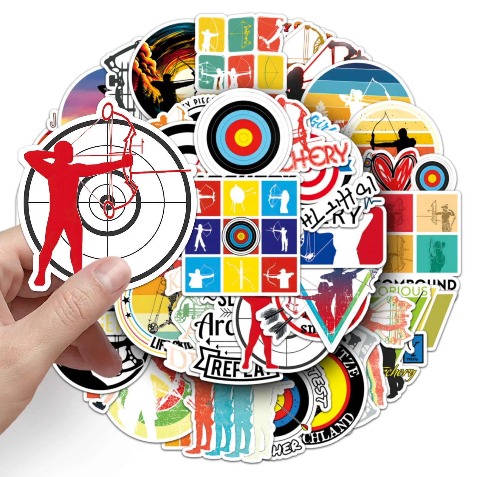 

10/30/50PCS Sports Competitive Archery Sports Graffiti Stickers Cartoon Personal Decorative Skateboard Helmet Laptop Computer