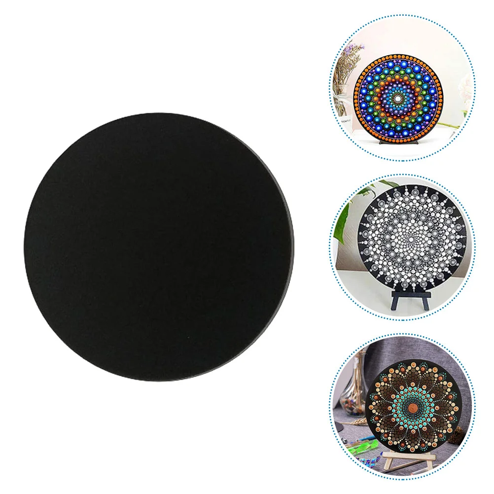 Petits tableaux de peinture en papier noir, outils de dessin et de pointage Mandala en carton, 8 pièces