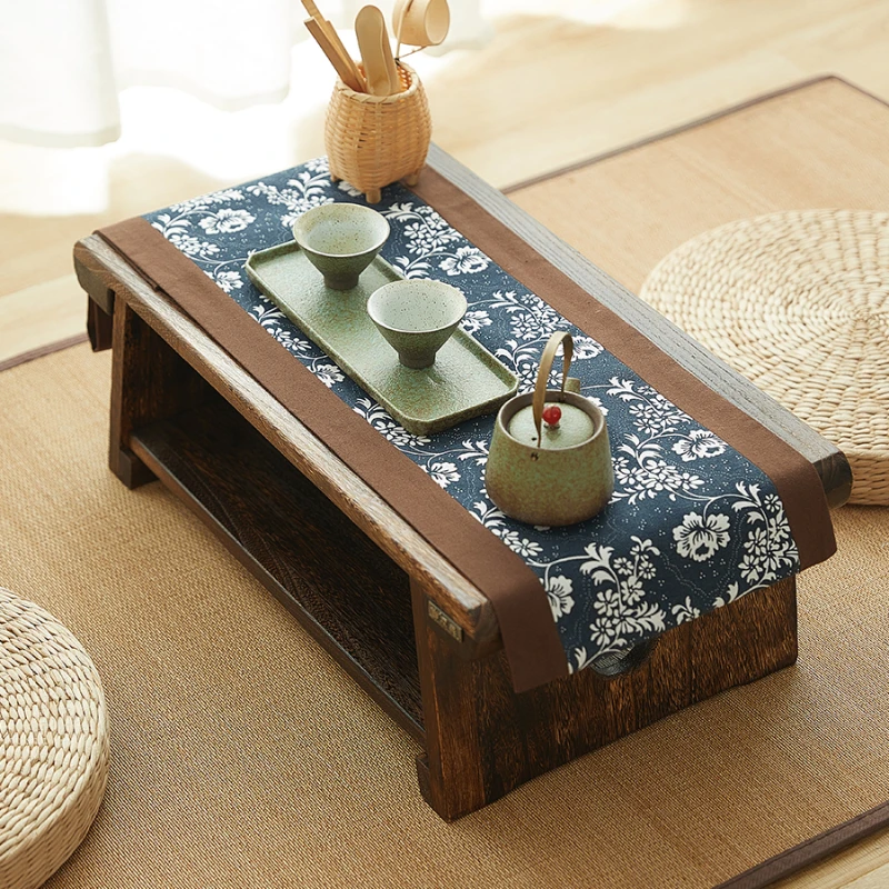 

Japanese style solid wood tatami kang table, family window, small table, antique tea table, window sill, coffee table, and room