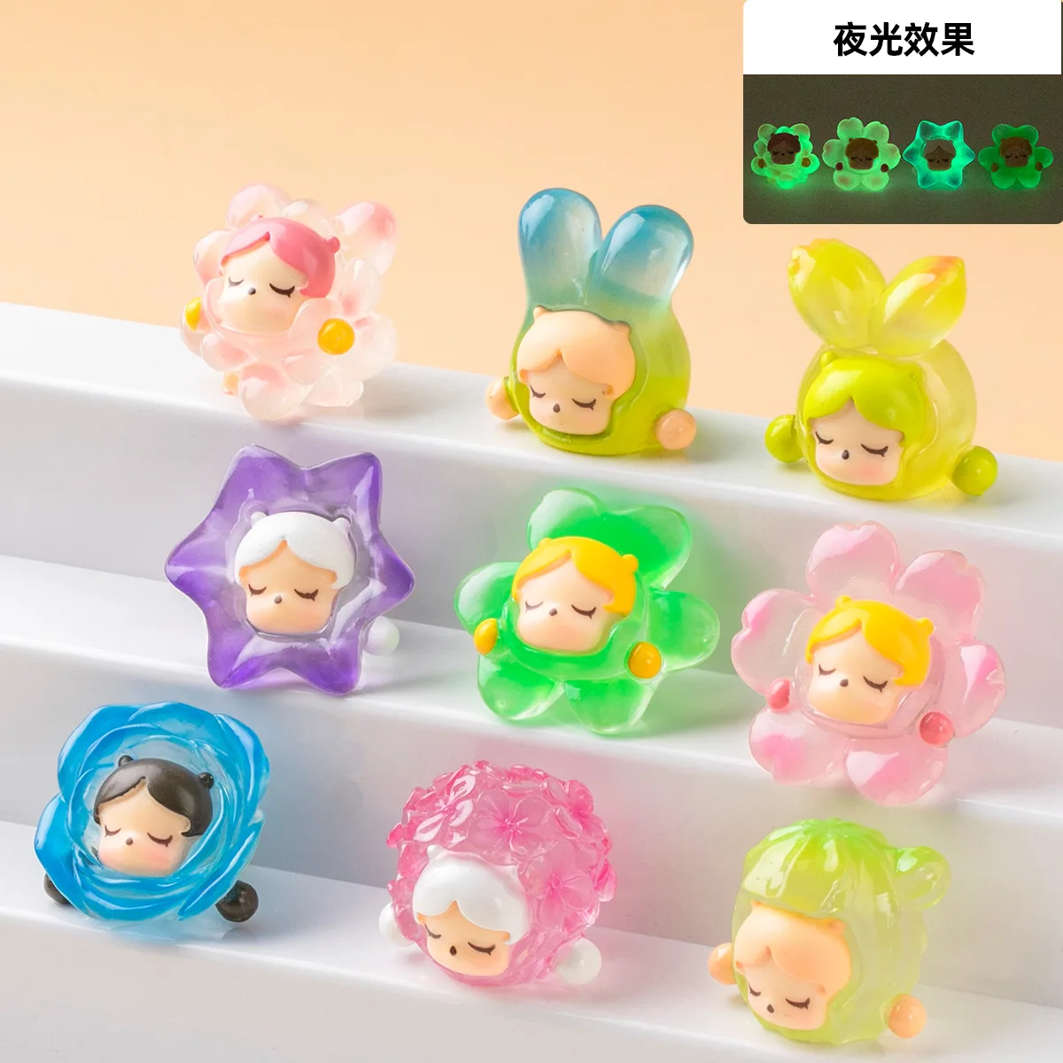 9 قطعة/المجموعة زهرة الجنية الشكل لعبة مضيئة سلسلة تمثال صغير سطح المكتب الديكور نموذج الحلي لعب الفتيات هدايا عيد الميلاد #1