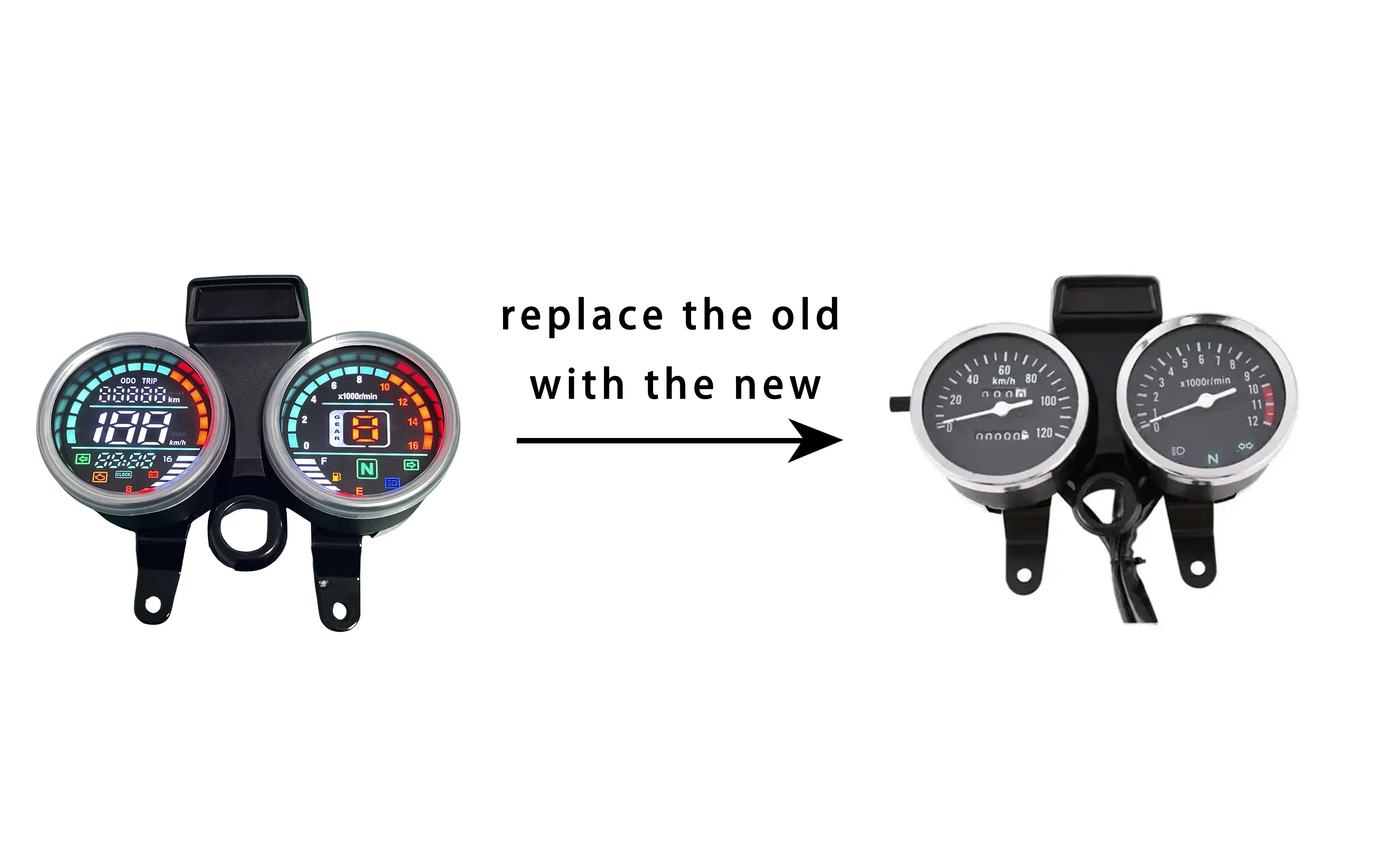 New CG Motorcycle Speedometer Moto Digital Tachometer Dashboard Display Panel for Suzuki GN 125 GN125 Intruder 125 Intruder125