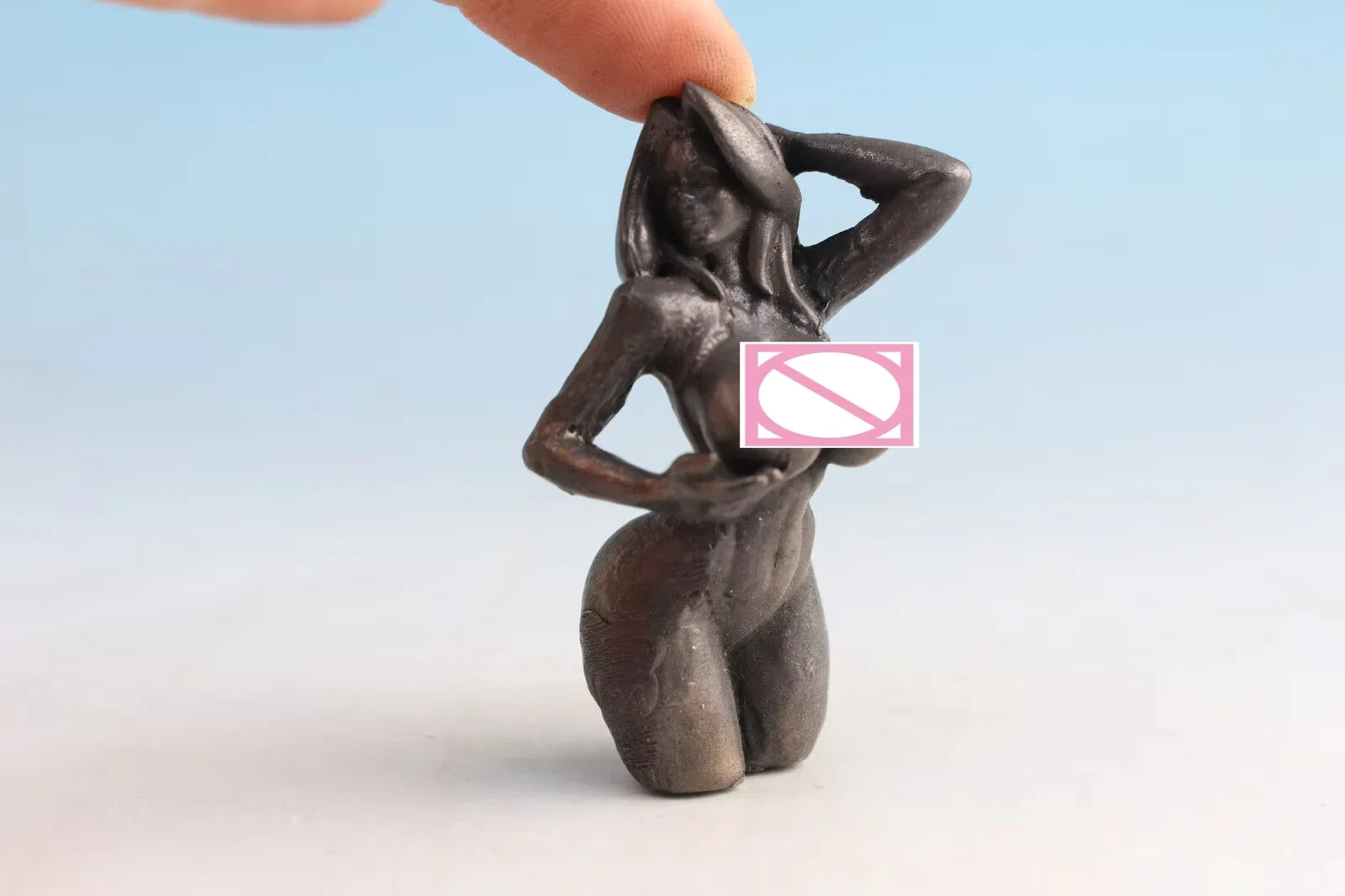 Chinese old bronze hand cast girl belle statue figure collection table deco