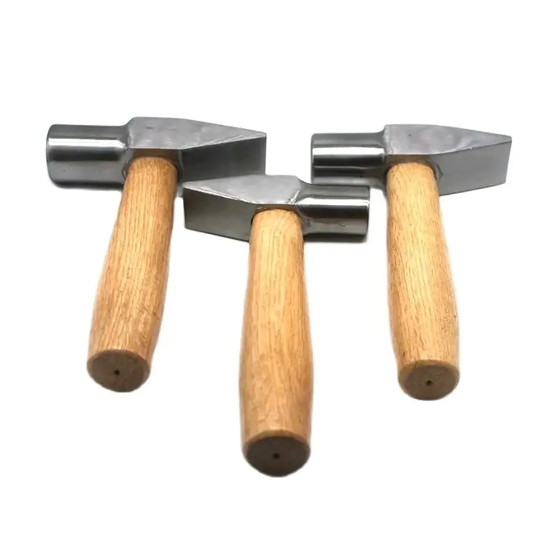 

High Carbon Steel Hammer for Jewelry Forging Silver Striking Hand Forged Round Head Wooden Handle