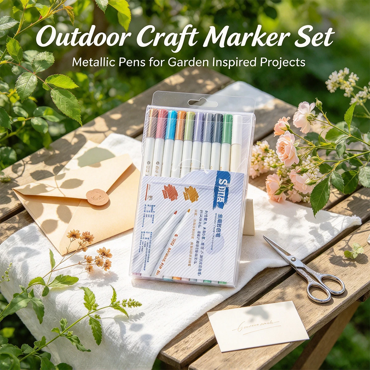 Metal marker pen, 10 colors 6551 paint marker pen, water-based color pen set, 10 colors per box